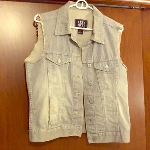 Railroad Stripped Jean Vest